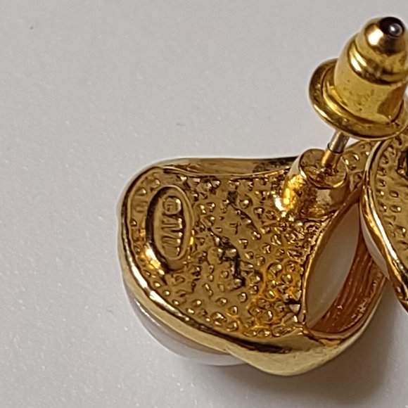 Gold Tone Teardrop Shaped Avon Earrings - Picture 9 of 12